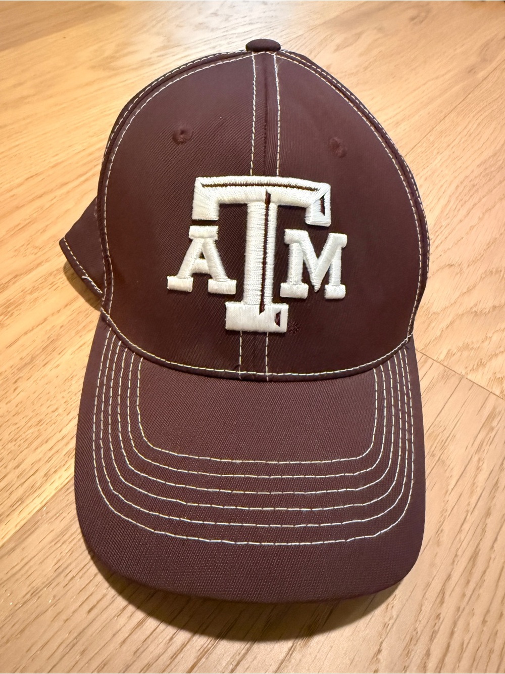 Texas A&M Maroon Baseball Cap with White Embroidered Logo - Small